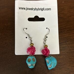 Handmade skull earrings